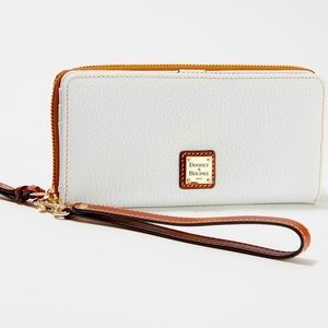 Dooney & Bourke Pebble Leather Zip Around Phone Wallet